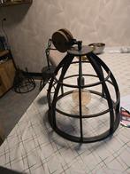 Industriële hanglamp met katrol, Ophalen, Gebruikt, 50 tot 75 cm, Industrieel