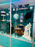 Vintage grenen spiegel ronde wandspiegel, Huis en Inrichting, Woonaccessoires | Spiegels, Ophalen