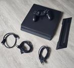 PS4 slim playstation met controller, kabels en standaard, Ophalen, Gebruikt, Met 1 controller, Slim