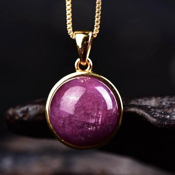 Robijn Hanger - ALGT Gecertificeerd 18k vergulde ketting, Sieraden, Tassen en Uiterlijk, Kettinghangers, Ophalen of Verzenden