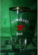 Groot Vintage jaren 60 HEINEKEN BIER glas Rode Ster VADERDAG, Ophalen of Verzenden, Gebruikt, Reclamebord, Plaat of Schild, Heineken