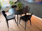 Yumi Houten Eettafel + 4 Cato Stoelen, Huis en Inrichting, Ophalen, Zo goed als nieuw, Vier personen, 100 tot 150 cm