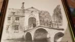 Vintage tekening van Begijnhof te brugge door Miel Baer, Ophalen of Verzenden
