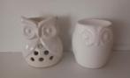 2x wax / waxinebrander Uil, Overige materialen, Wit, Ophalen of Verzenden, Zo goed als nieuw