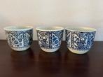 Delfts Blauwe Bloempotten - Set van 3, Ophalen, Porselein of Keramiek, Schaal, Rond