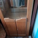 Houten vitrinekast met glazen deuren, Ophalen, Glas, Gebruikt, 70 tot 120 cm