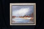 J. van Amerongen – Hollands winterlandschap met molen, Ophalen of Verzenden