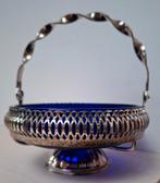 Antiek bonbonschaaltje met kobalt blauw glas, Antiek en Kunst, Ophalen of Verzenden