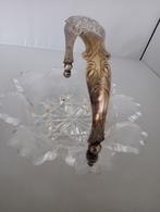 Kristal bonbon schaaltje met zilveren hengsel, Antiek en Kunst, Antiek | Glas en Kristal, Ophalen of Verzenden