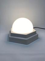 Vintage plafondlamp bollamp in octagon houder, Ophalen of Verzenden, Glas