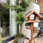 Vogelvoederhuisje op standaard met 2 pindakaaspot-houders, Tuin en Terras, Vogelhuisjes en Vogelbaden, Ophalen, Zo goed als nieuw