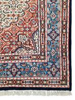 Handgeknoopt oosters Moud tapijt medallion blue 199x250cm, Persian Perzisch vintage oosters hype, Crème, 150 tot 200 cm, 200 cm of meer