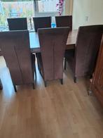 Eiken Eethoektafel + 6 Stoelen, Huis en Inrichting, Gebruikt, 200 cm of meer, Rechthoekig, 50 tot 100 cm