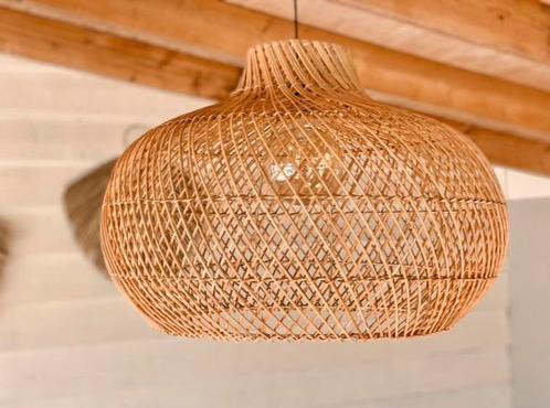 Rieten - hanglamp, Huis en Inrichting, Lampen | Lampenkappen, Nieuw, Rond, Ophalen of Verzenden