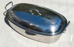Grote RVS braadpan met mandje (Cristal Spring, Switzerland), Huis en Inrichting, Keuken | Potten en Pannen, Gebruikt, Keramische plaat