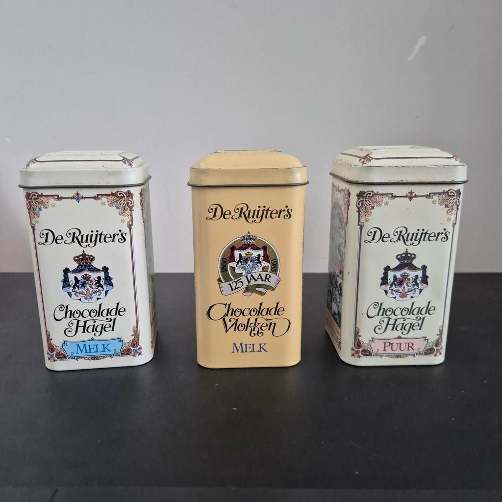Vintage De Ruijter Blikken chocolade Hagelslag Vlokken, Ophalen of Verzenden, Gebruikt, Overige, Overige merken