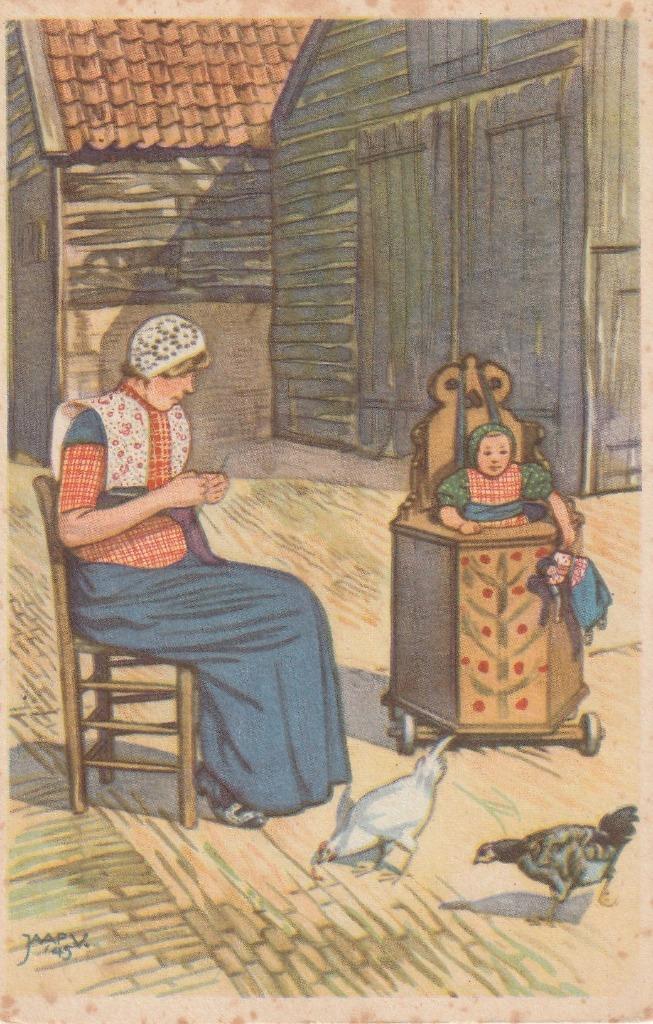 BUNSCHOTEN SPAKENBURG POP JAAP V 1945 ZEER MOOIE KAART KJ16, Verzamelen, Ansichtkaarten | Themakaarten, Ongelopen, 1940 tot 1960