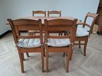 Tafel uitklapbaar met 5 stoelen, Huis en Inrichting, Ophalen, Gebruikt, Bruin, Vintage