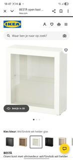 2x Witte BESTÅ Vitrinekast - Hangend, Huis en Inrichting, Ophalen, Met deur(en), 50 tot 100 cm, Zo goed als nieuw
