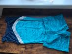 Velours turnpakje rond maat 140., Gebruikt, Blauw, Turnpak(je), Kindermaat 122 t/m 140