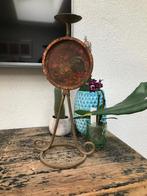 Indiase metalen kandelaar met kip uit india, Huis en Inrichting, Verburgt Vintage, Overige kleuren, 25 tot 50 cm, Ophalen of Verzenden
