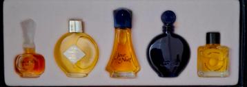 5 Franse Parfum Miniatuurtjes - Vintage Collectie beschikbaar voor biedingen