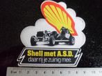 sticker shell logo met a.s.d. daar rij je zuinig mee asd oil, Verzamelen, Stickers, Merk, Zo goed als nieuw, Verzenden