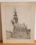 Originele potloodtekening stadhuis Veere Zeeland gesigneerd, Ophalen