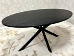 Ovale zwarte eettafel set of los, Huis en Inrichting, Tafels | Eettafels, Ophalen, 200 cm of meer, 50 tot 100 cm, Zo goed als nieuw