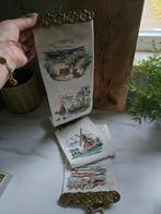 Schellekoord met geborduurd tafereel en koperen beslag, Ophalen of Verzenden, Gebruikt