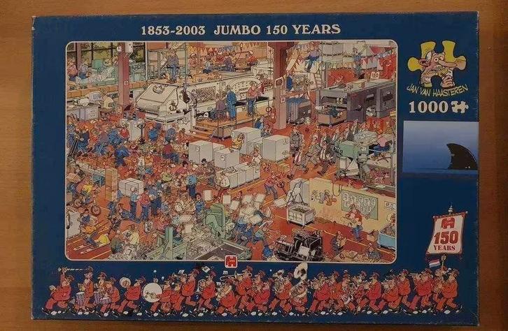Jan van Haasteren - Jumbo 150 Jaar - (1000 stukjes), Hobby en Vrije tijd, Denksport en Puzzels, Zo goed als nieuw, Legpuzzel, 500 t/m 1500 stukjes