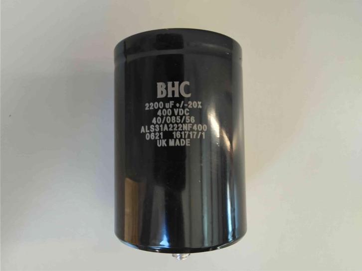 Elco bekerelco elektrolytische condensator BHC 2200uF 400V, Hobby en Vrije tijd, Elektronica-componenten, Gebruikt, Ophalen of Verzenden