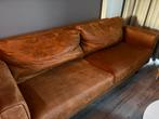 Mooie geschuurd ledere bank, Huis en Inrichting, Banken | Bankstellen, Ophalen, Driepersoons, Zo goed als nieuw, Rechte bank