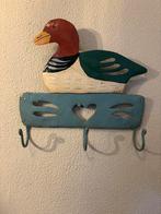geschilderde eend , kapstokje van metaal.. Volkskunst, Antiek en Kunst, Curiosa en Brocante, Ophalen of Verzenden
