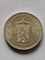 Halve gulden wilhelmina zilver 1929, Postzegels en Munten, Munten | Nederland, ½ gulden, Zilver, Koningin Wilhelmina, Ophalen of Verzenden