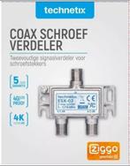 Tweeweg Splitter Coax-F-connector-retourgeschikt, Verzenden, Nieuw, Minder dan 2 meter, Coaxiale kabel