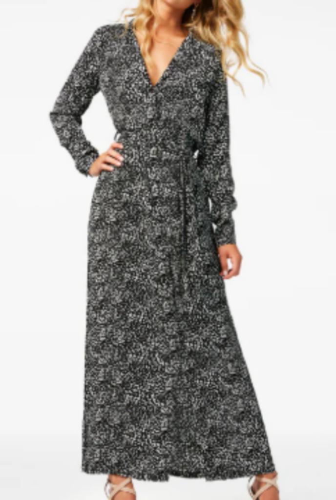 Freebird blousejurk zwart met wit., Kleding | Dames, Jurken, Zo goed als nieuw, Maat 36 (S), Zwart, Onder de knie, Ophalen of Verzenden