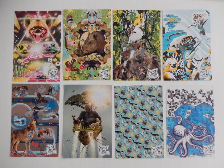 * 8x WNF life guard grappige dieren ansichtkaarten *, Verzamelen, Ansichtkaarten | Dieren, Ongelopen, 1980 tot heden, Wild dier