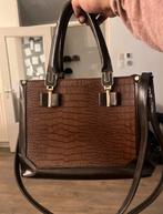 Mooie, stevige handtas met croco print, Ophalen of Verzenden, Zo goed als nieuw, Bruin, Handtas