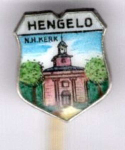 N.H. Kerk Hengelo email op zilverkleurig speldje ( T_042 ), Verzamelen, Speldjes, Pins en Buttons, Zo goed als nieuw, Speldje of Pin