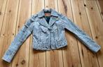 Goosecraft Biker Jacket - Blauw Leer Suede - Small / maat 36, Goosecraft, Blauw, Ophalen of Verzenden, Zo goed als nieuw