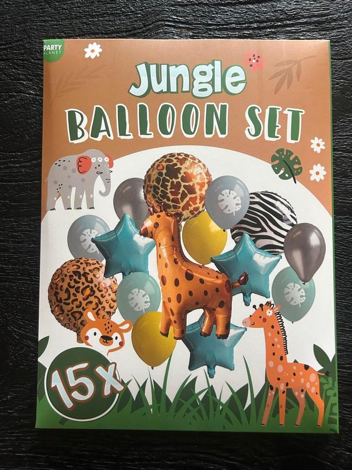 Jungle Ballonnen Set - 15 stuks, Hobby en Vrije tijd, Feestartikelen, Nieuw, Versiering, Verjaardag, Ophalen of Verzenden