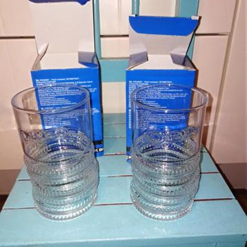 2 Stacked Oreo glazen  Glas met relief opgestapelde oreo's i beschikbaar voor biedingen