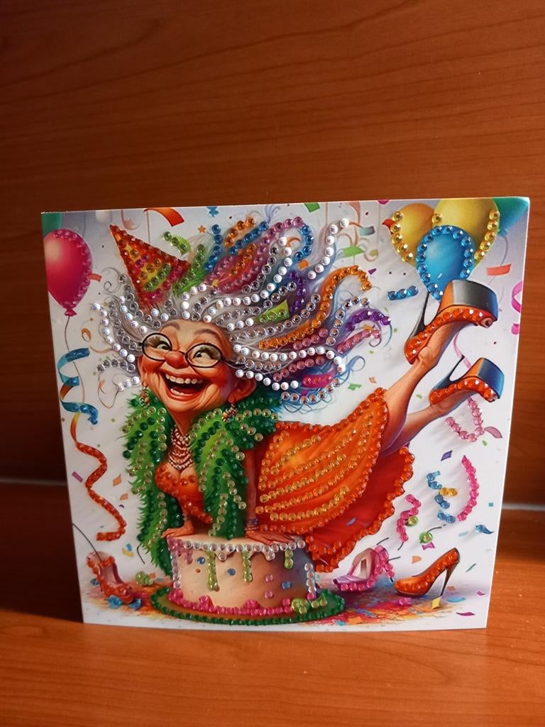 Kaart vrouw verjaardag funny diamond painting 402 = 1,75, Ophalen of Verzenden, Nieuw