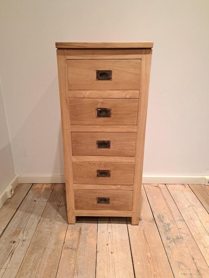 massief  teak  ladenkast   nieuw !!!, Huis en Inrichting, Kasten | Ladekasten, Nieuw, Minder dan 100 cm, 50 tot 100 cm, 25 tot 50 cm
