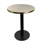 Bistrotafel marmerlook 60 rond tafelblad met messing rand in, Inductorstraat 9 b Veenendaal, Nieuw, Ophalen of Verzenden, EDV Online B.V.