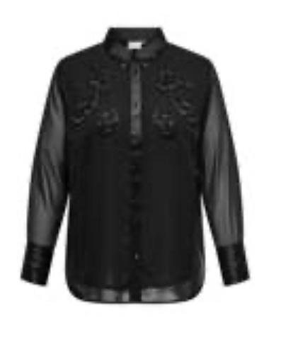 Zwarte semi-transparante blouse, Only mt 46, 1x gedragen, Kleding | Dames, Blouses en Tunieken, Zo goed als nieuw, Maat 46/48 (XL) of groter