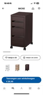 Twee IKEA Micke Ladenblokken, Huis en Inrichting, Kasten | Computermeubels, 70 tot 120 cm, Ophalen of Verzenden, Zo goed als nieuw