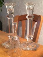 vintage kristal kandelaars 2 stuks H 22 cm, Antiek en Kunst, Ophalen of Verzenden