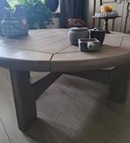 Ronde massief eiken salontafel.Kleur taupe.Bieden va €50,00, Ophalen, Gebruikt, 50 tot 75 cm, Rond